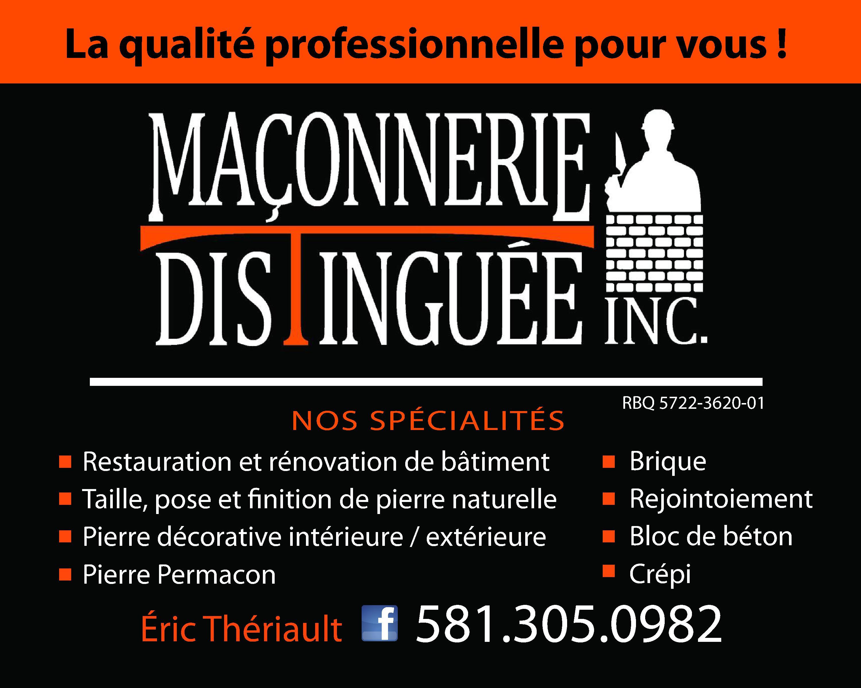 MAÇONNERIE DISTINGUÉE INC.